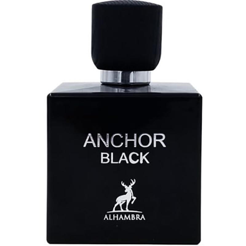 Maison Alhambra Anchor Black bottle side angle highlighting depth and sophistication