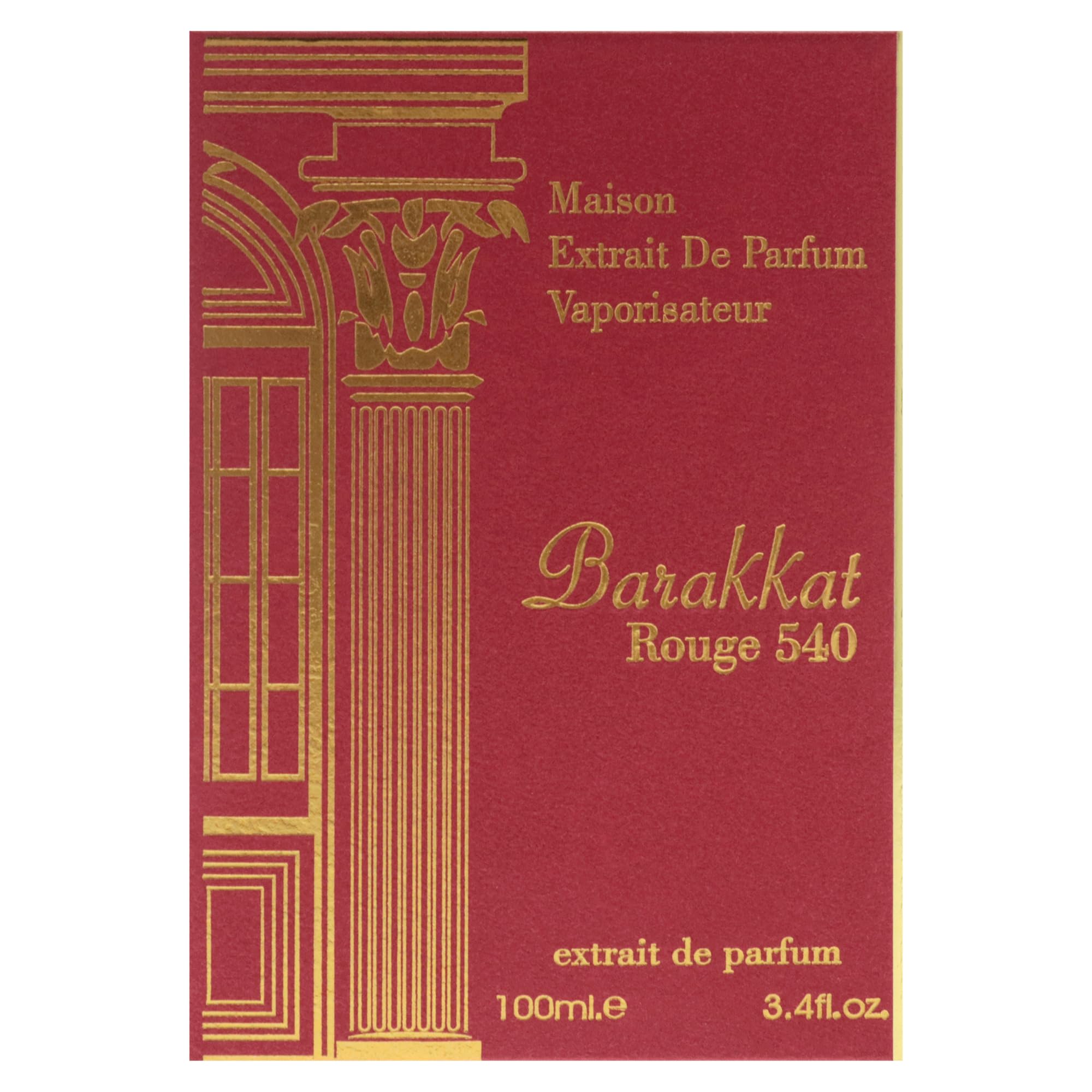 Barakkat Rouge 540 close-up cap detail emphasizing luxury branding.