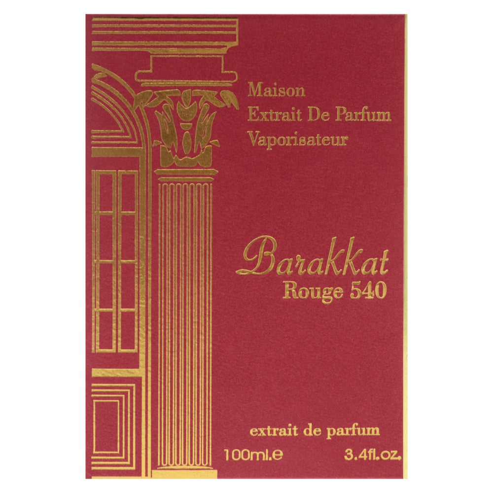 Barakkat Rouge 540 close-up cap detail emphasizing luxury branding.