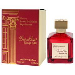 Barakkat Rouge 540 box packaging open to reveal premium presentation.