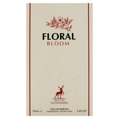 Maison Alhambra Floral Bloom bottle angled to showcase glass finish.