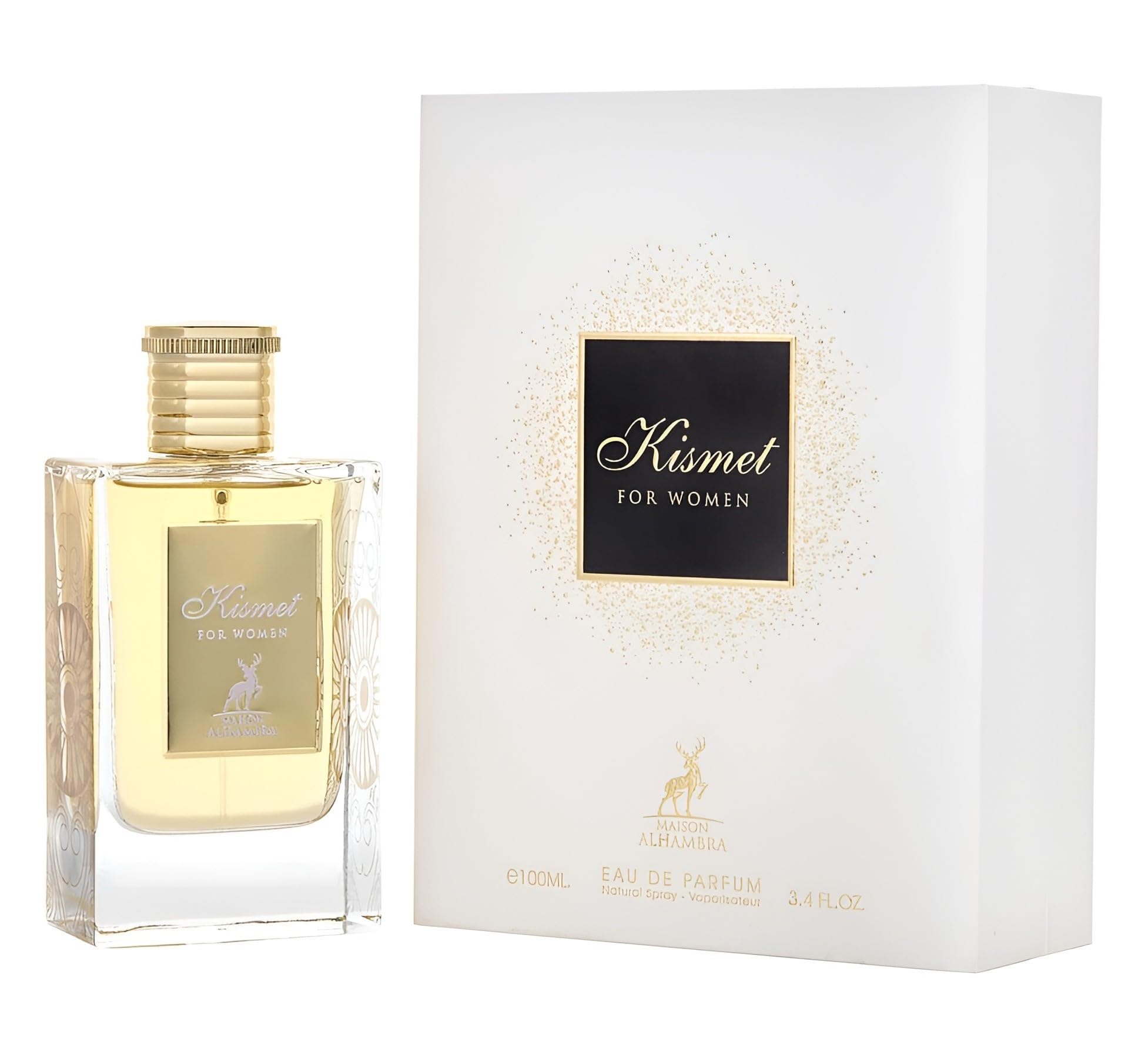 Close-up of the Kismet cap on Maison Alhambra bottle, showcasing premium packaging.