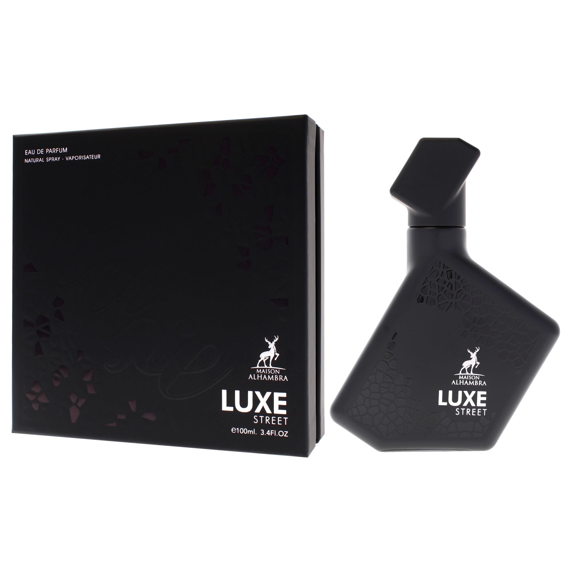 Maison Alhambra Luxe Street amber-notes closeup suggests warm, inviting aura.