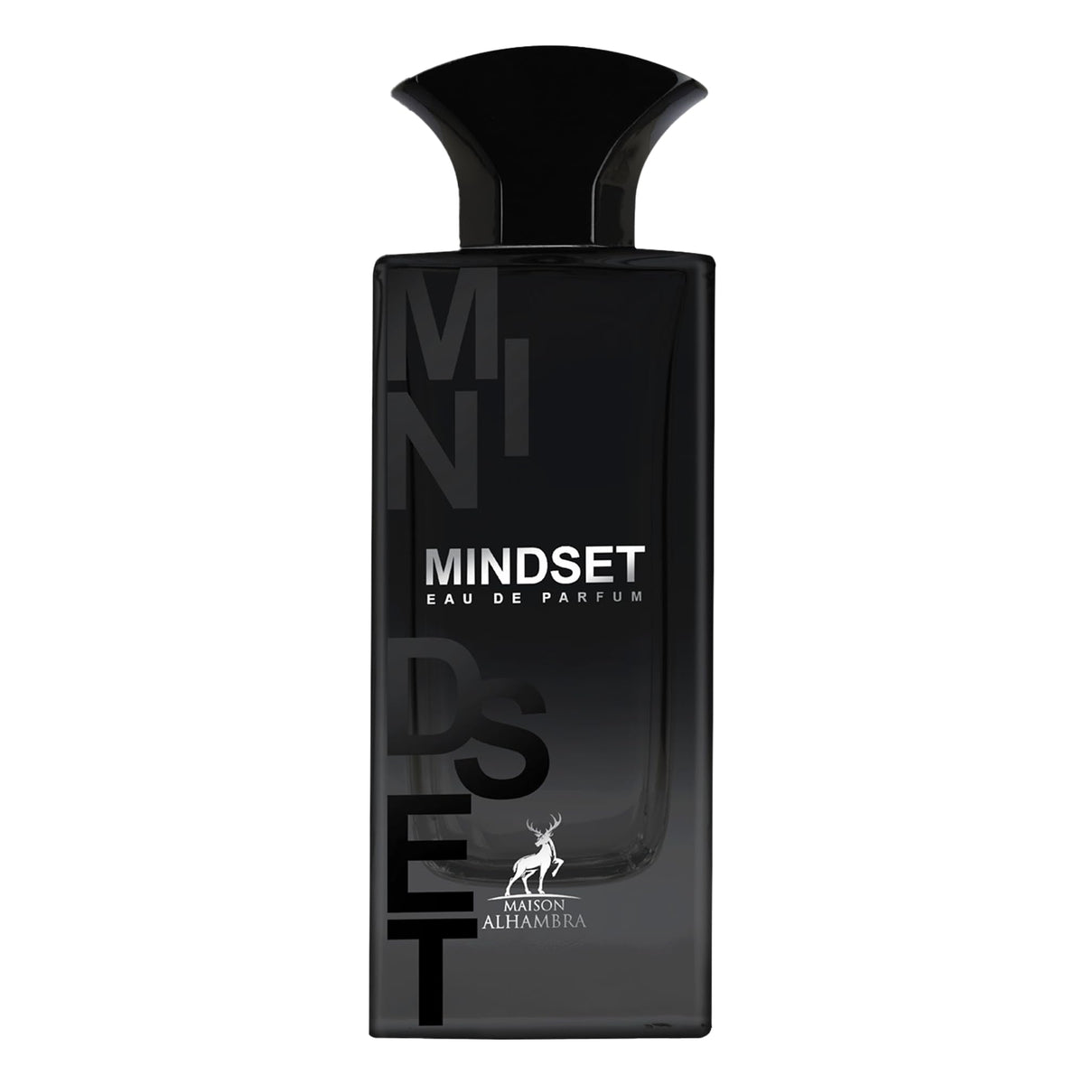 Maison Alhambra Mindset bottle front, highlighting citrus gourmand profile for day to night wear