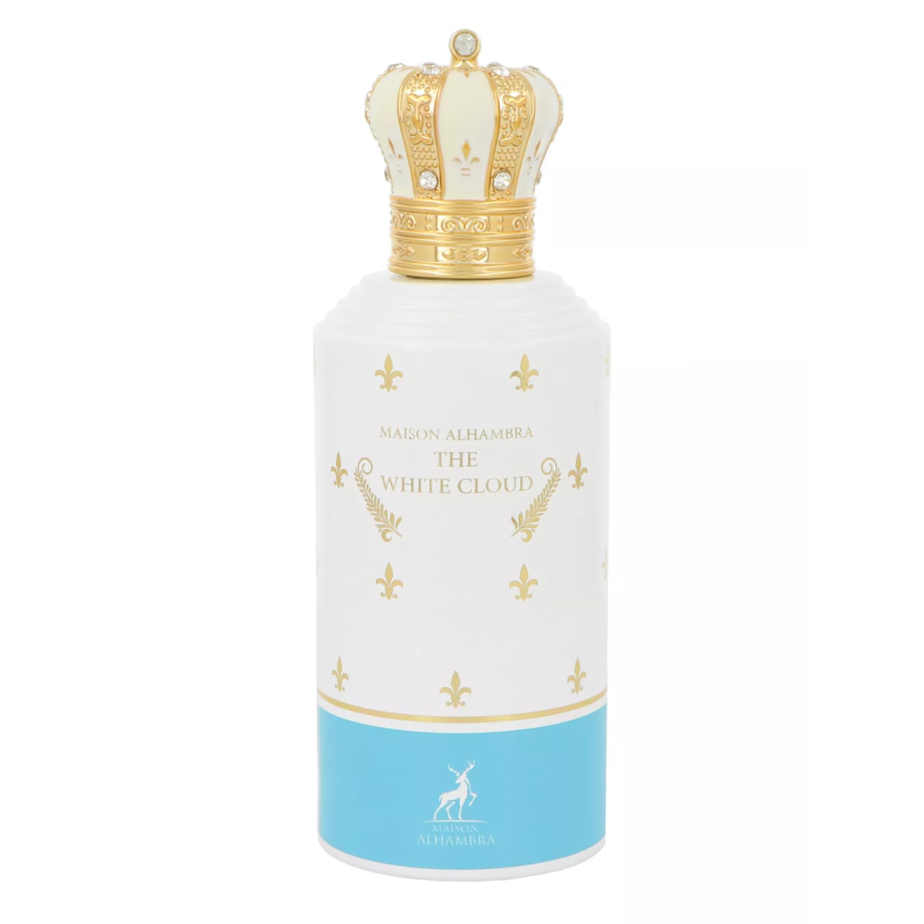 Maison Alhambra The White Cloud bottle close-up displaying elegant, contemporary design for daily wear