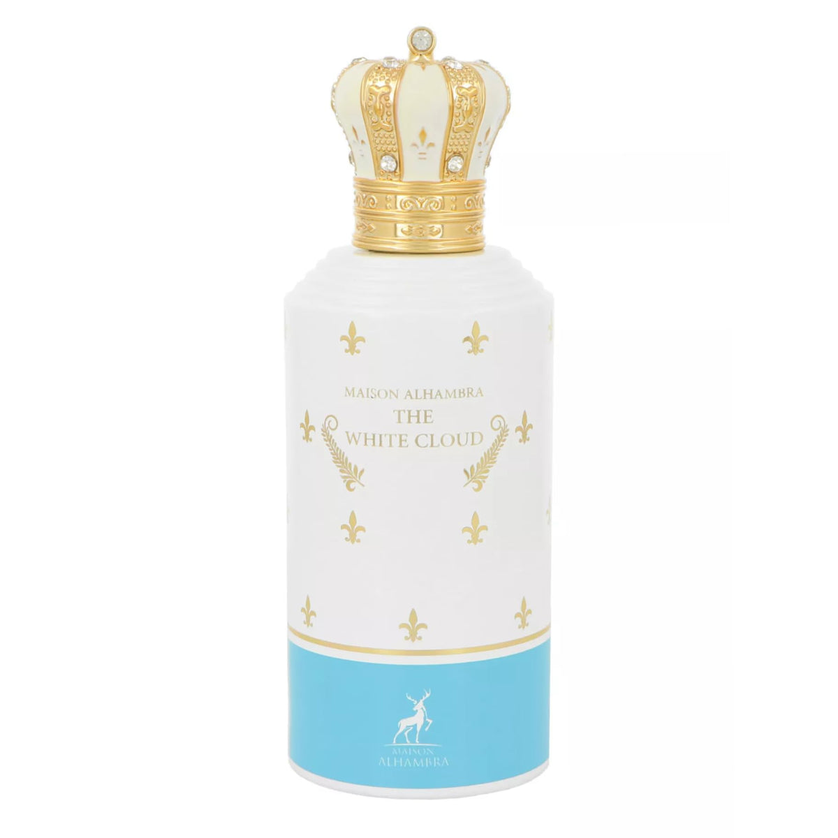 Maison Alhambra The White Cloud bottle close-up displaying elegant, contemporary design for daily wear