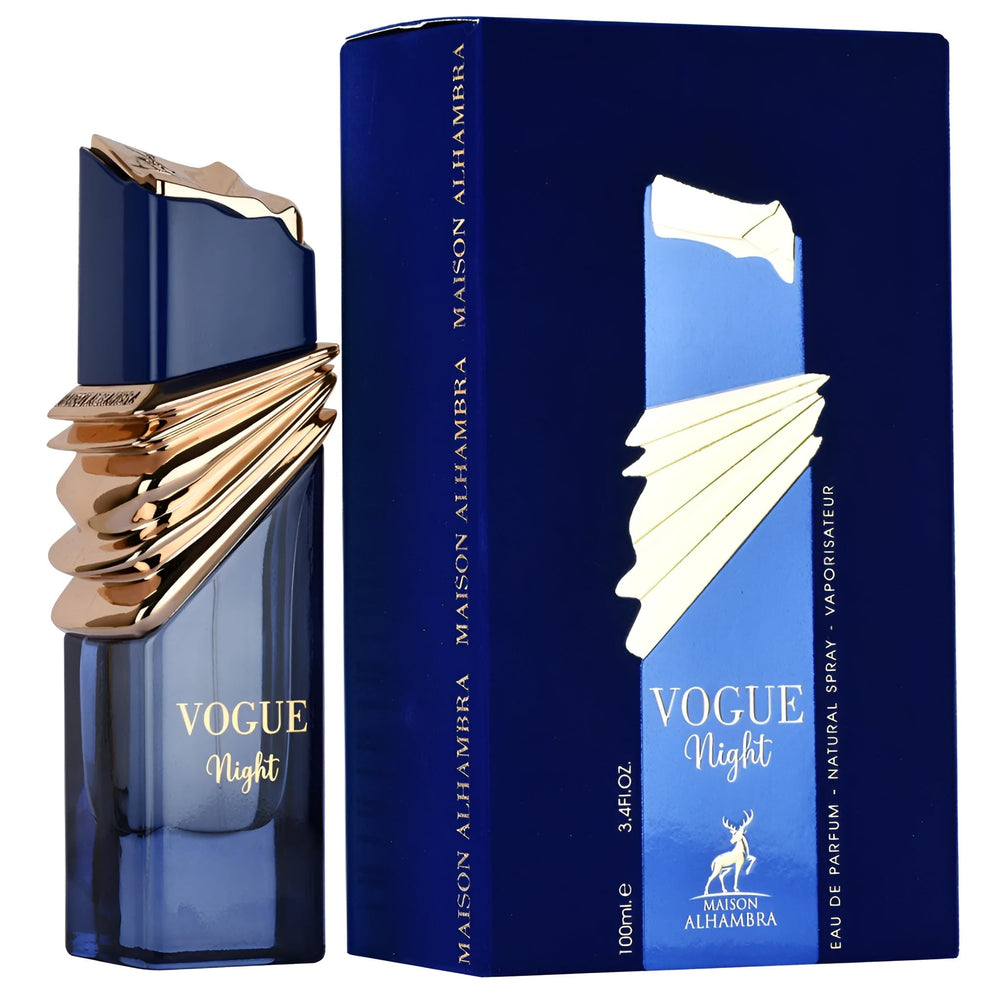 Maison Alhambra Vogue Night bottle cap detail with premium packaging