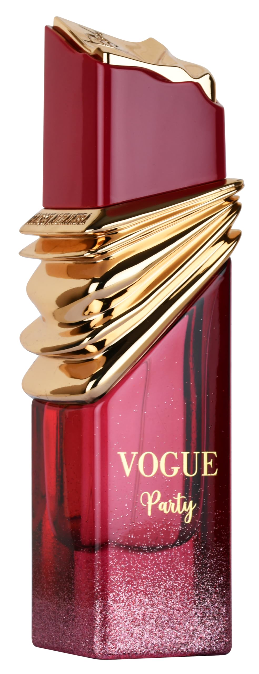 Maison Alhambra Vogue Party bottle front view, long-lasting floral aroma for festive nights.