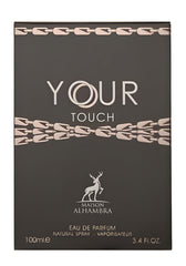 Maison Alhambra Your Touch base notes vanilla cedar amberwood for a lasting impression.