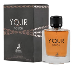 Maison Alhambra Your Touch top notes cardamom and pink pepper for an energizing entrance.