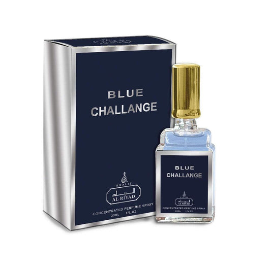 Maison d'Orient Blue Challenge bottle pour highlights bold, long-lasting aroma.