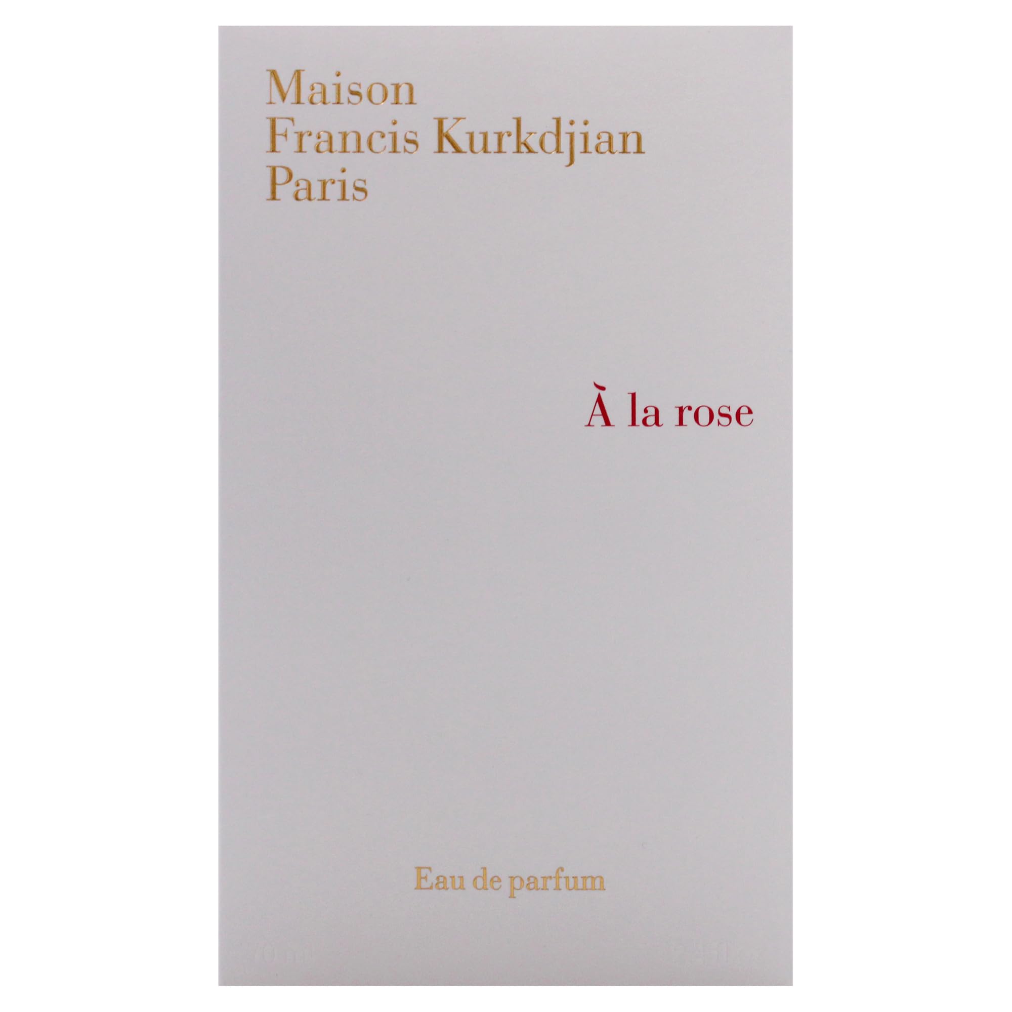 Maison Francis Kurkdjian A La Rose floral-heart emphasizes roses and violet.