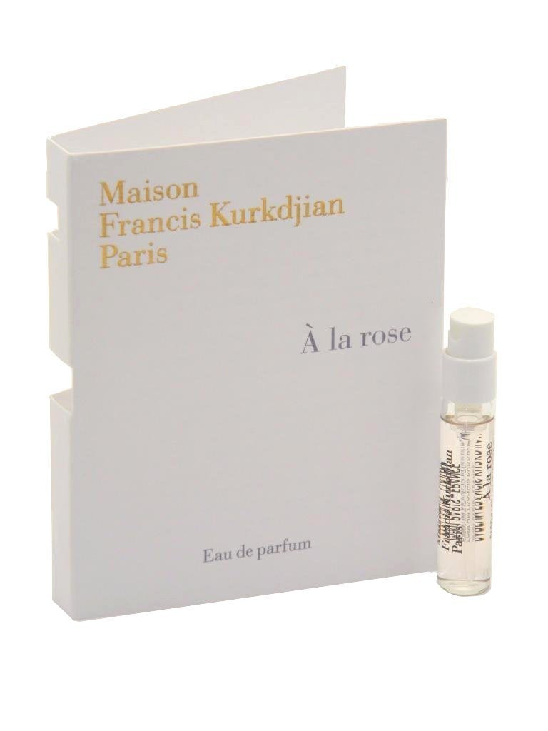 Maison Francis Kurkdjian A La Rose vial spray showcases rose scent for elegant daily wear.