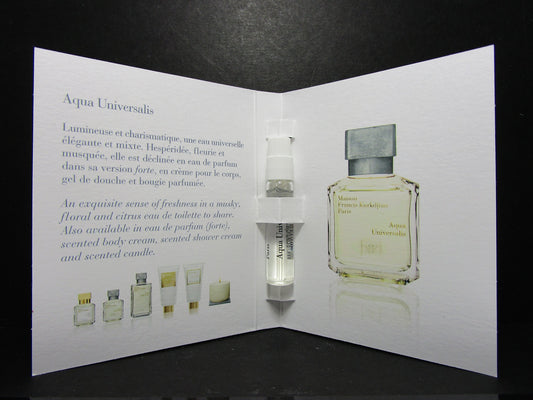 Compact travel fragrance vial of Aqua Universalis ideal for daily touch-ups.