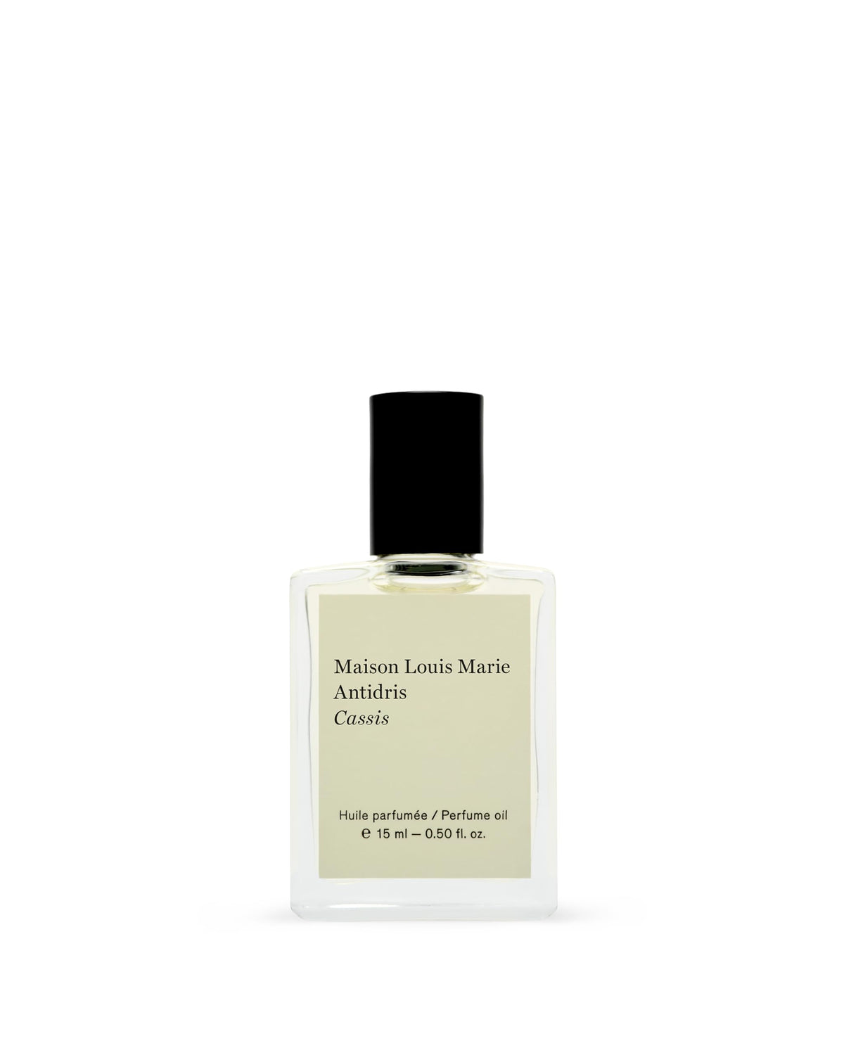 Maison Louis Marie Antidris Cassis roll-on bottle showing fruity floral fragrance for daily wear