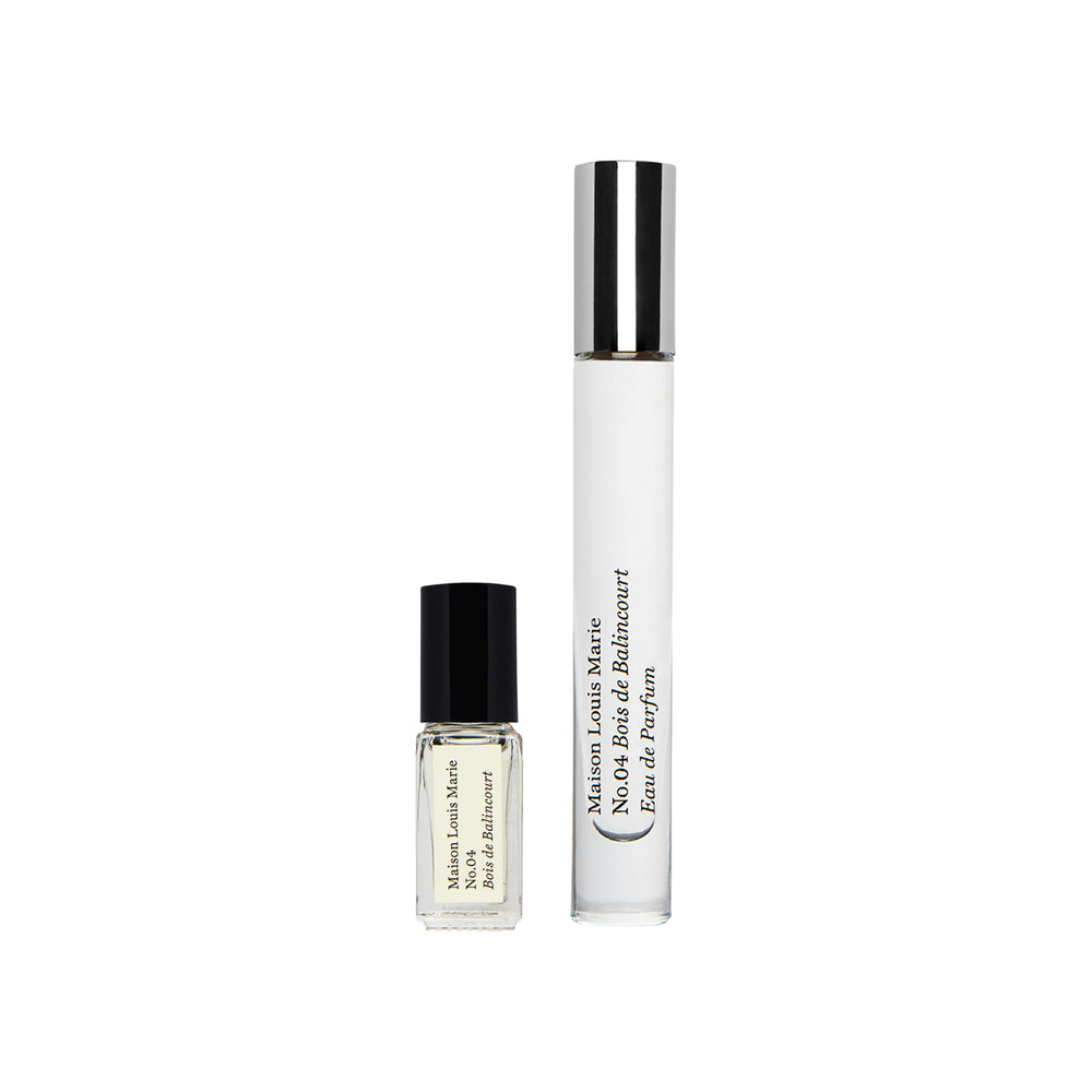 Maison Louis Marie No.04 Bois De Balincourt eau de parfum spray for travel.