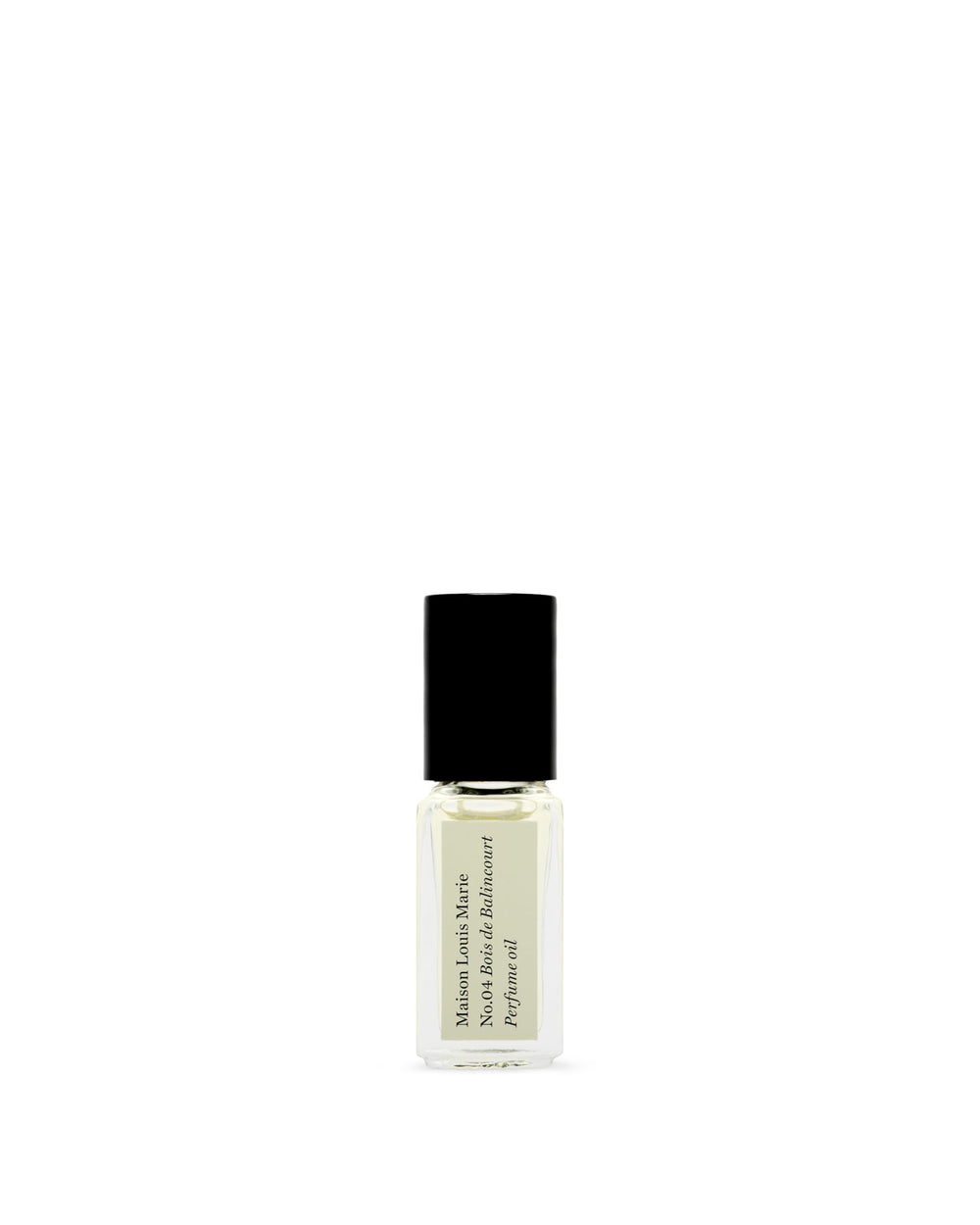 Maison Louis Marie No.04 Bois de Balincourt roll-on bottle for on-the-go fragrance.