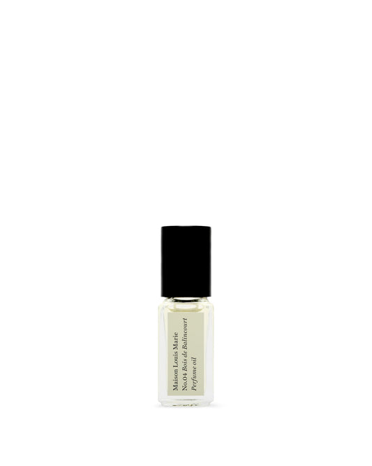 Maison Louis Marie No.04 Bois de Balincourt roll-on bottle for on-the-go fragrance.