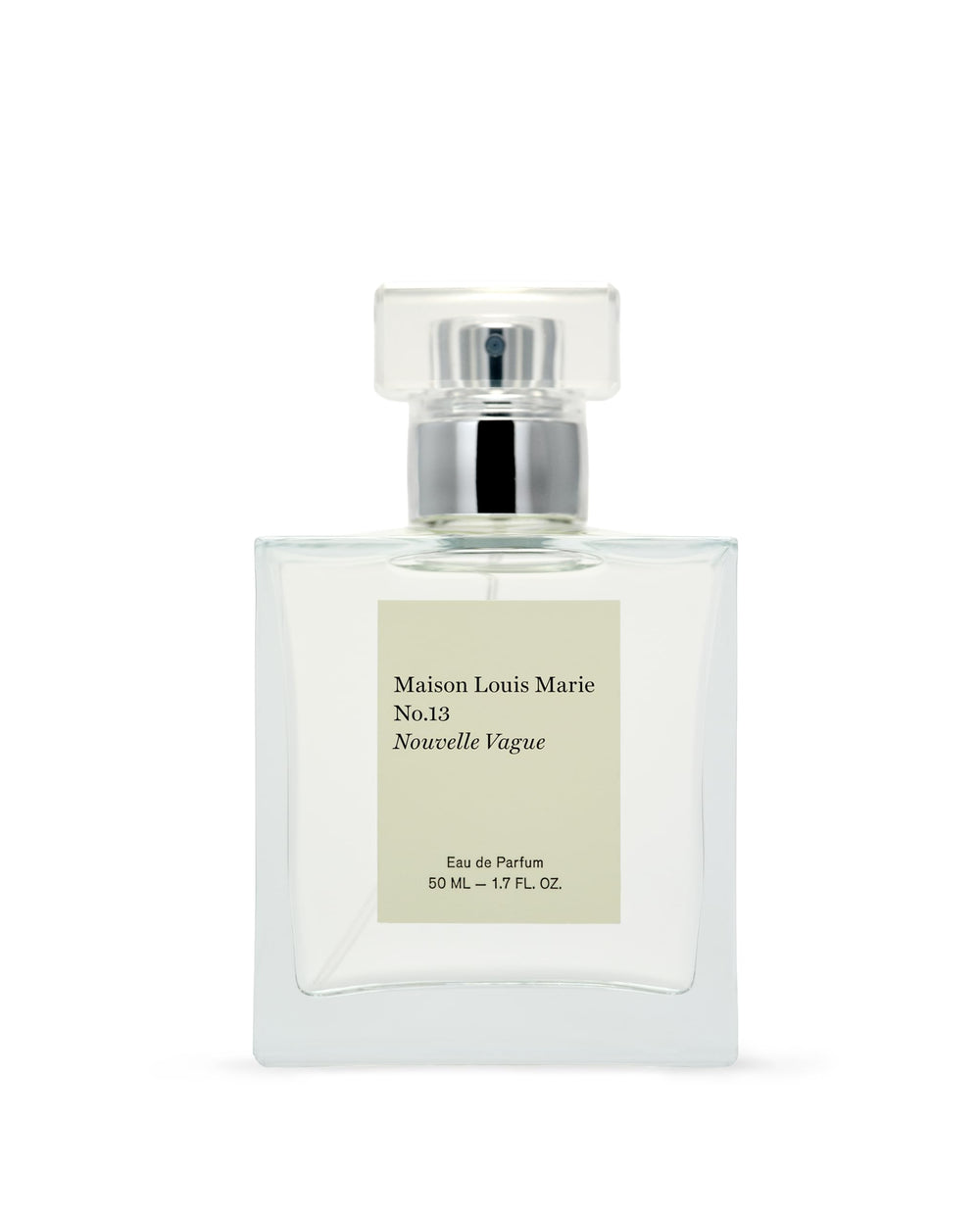Maison Louis Marie No.13 Nouvelle Vague bottle closeup, luxury finish for everyday fragrance.