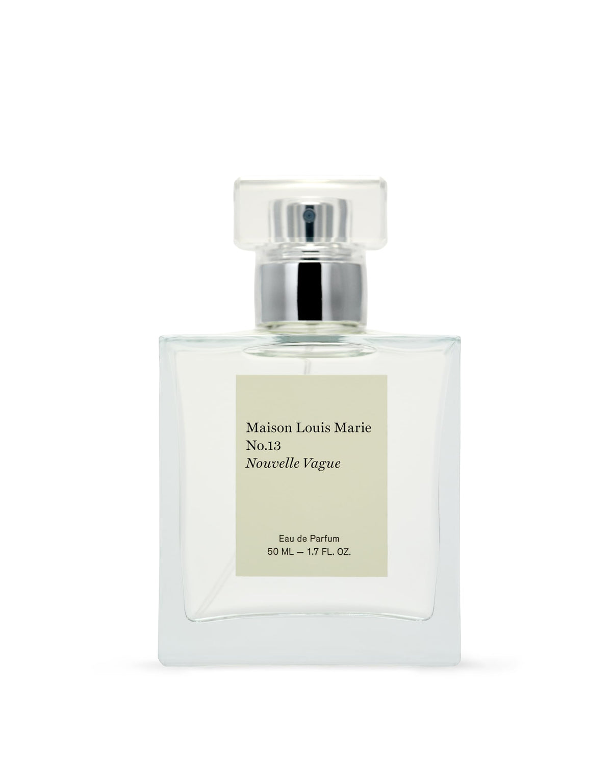 Maison Louis Marie No.13 Nouvelle Vague bottle closeup, luxury finish for everyday fragrance.