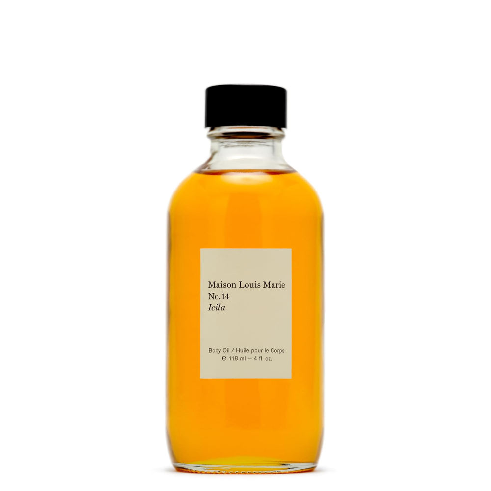 Maison Louis Marie No.14 Icila bottle with pour spout for effortless moisturization.