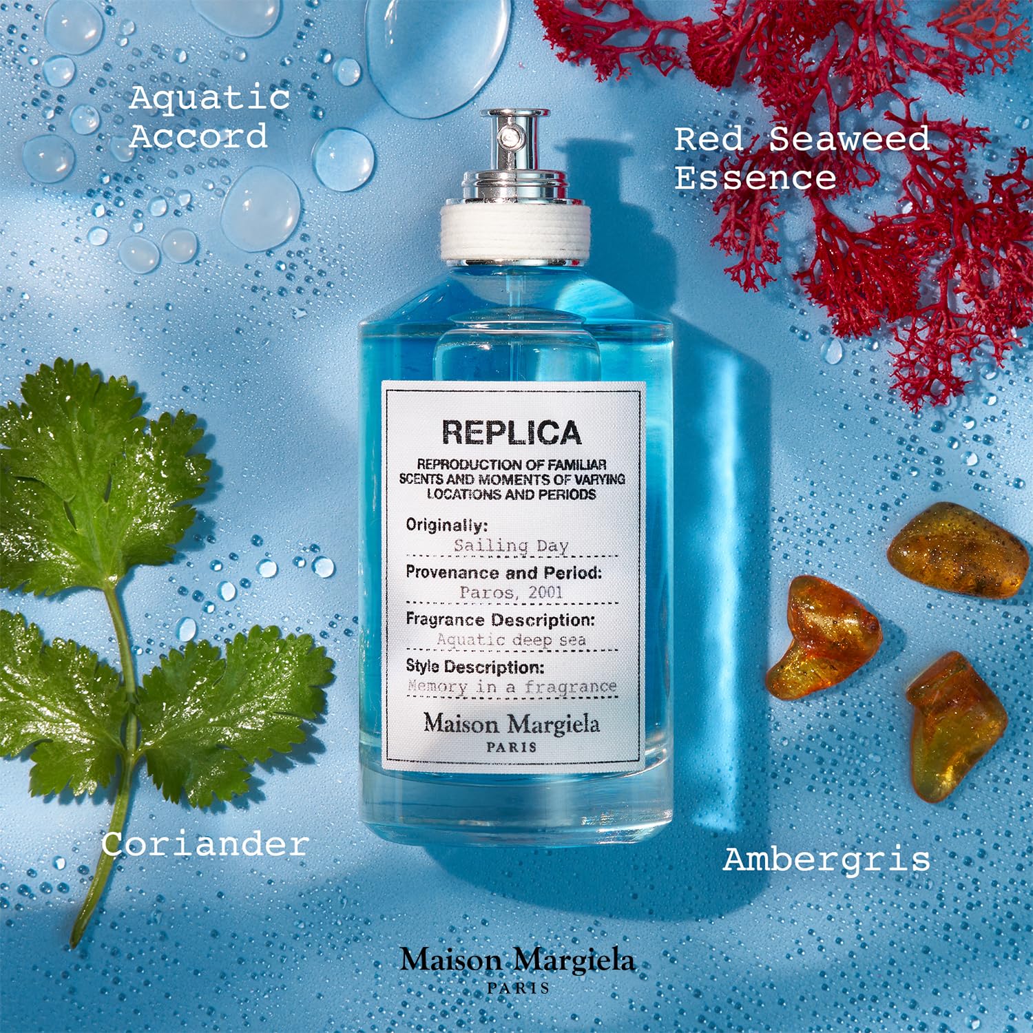 Maison Margiela Replica Sailing Day aquatic-accord highlights marine freshness suitable for daily wear.