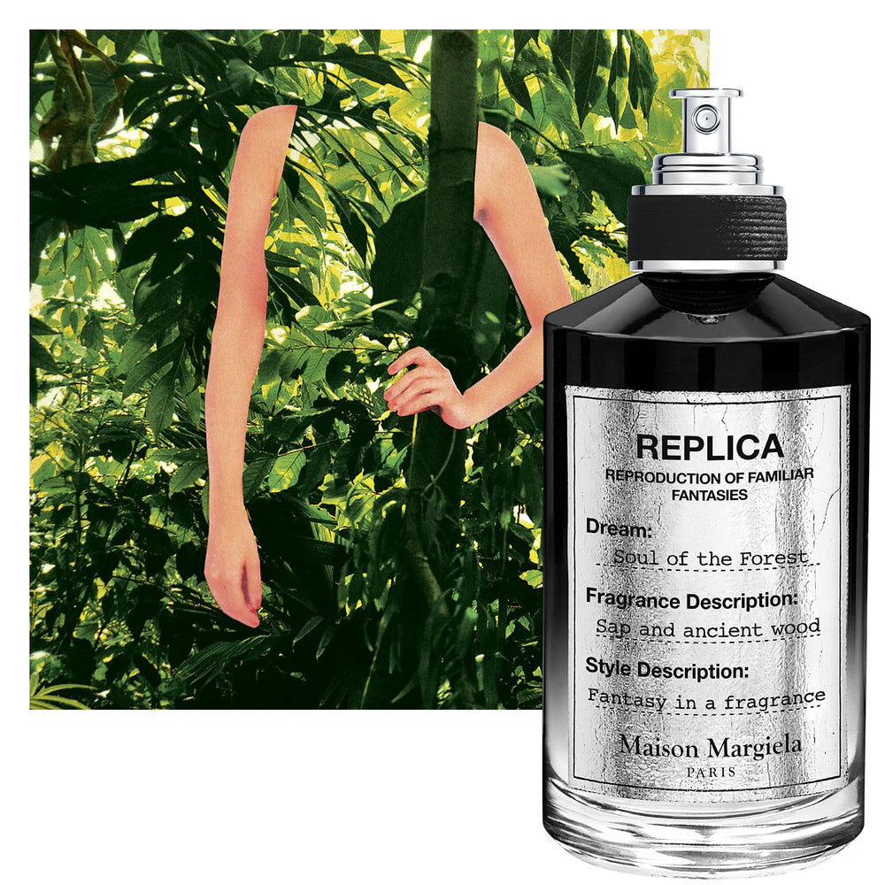 Maison Margiela Replica Soul of the Forest closeup highlights cedarwood for year-round wear.
