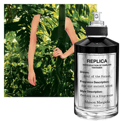 Maison Margiela Replica Soul of the Forest closeup highlights cedarwood for year-round wear.