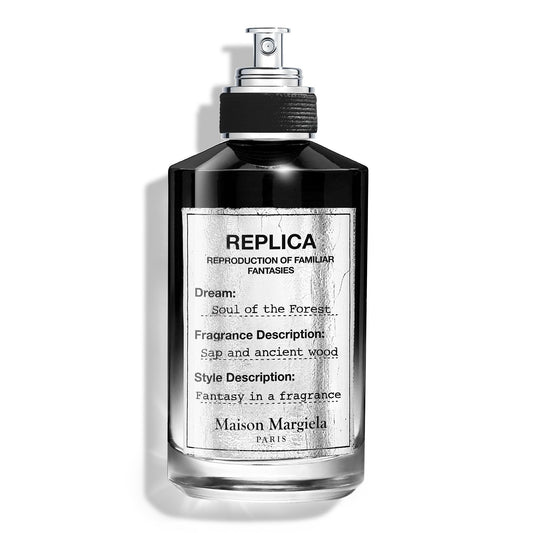 Maison Margiela Replica Soul of the Forest EDP bottle with cedarwood notes for a woody, unisex scent.