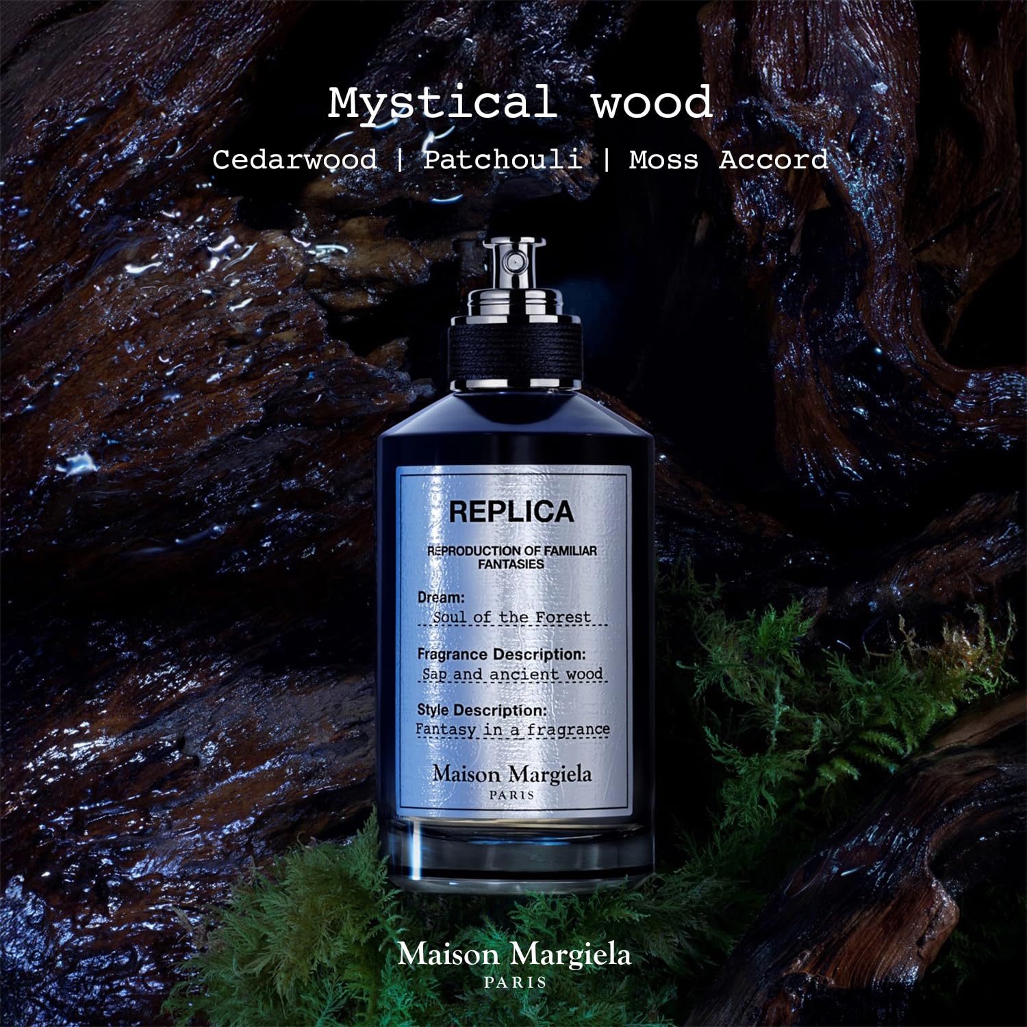 Moss accord detail showcases forest imagery for a fresh yet comforting trail.