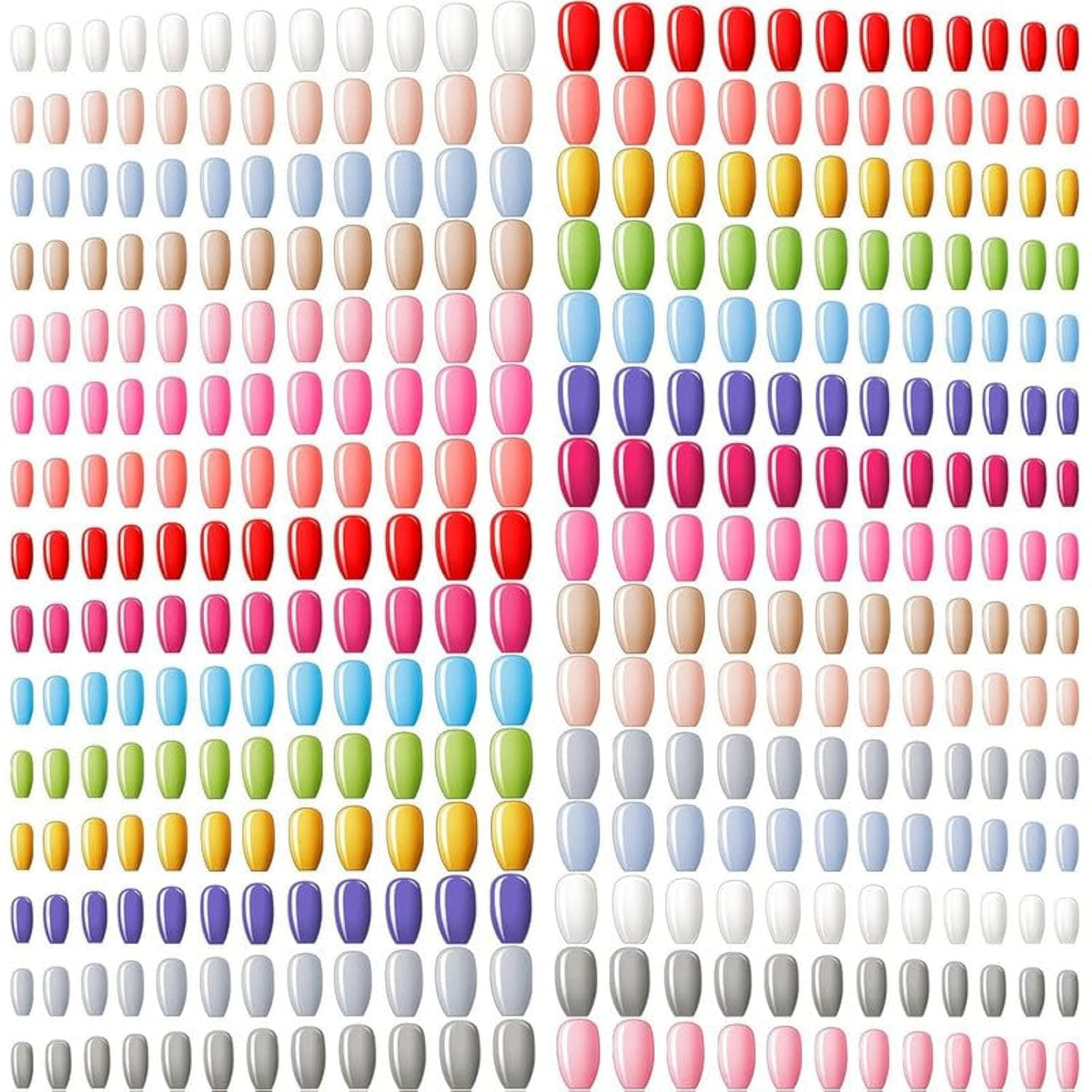 Maitys 720-piece nails set with square medium ballerina tips for versatile DIY manicures.