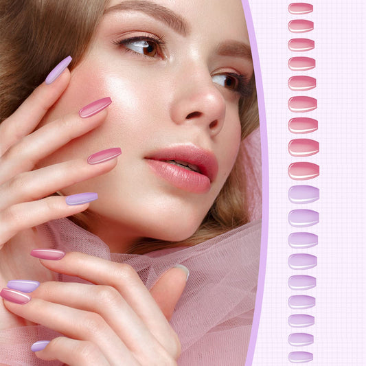 Maitys ballerina coffin nails in color variety for chic, salon-like looks.