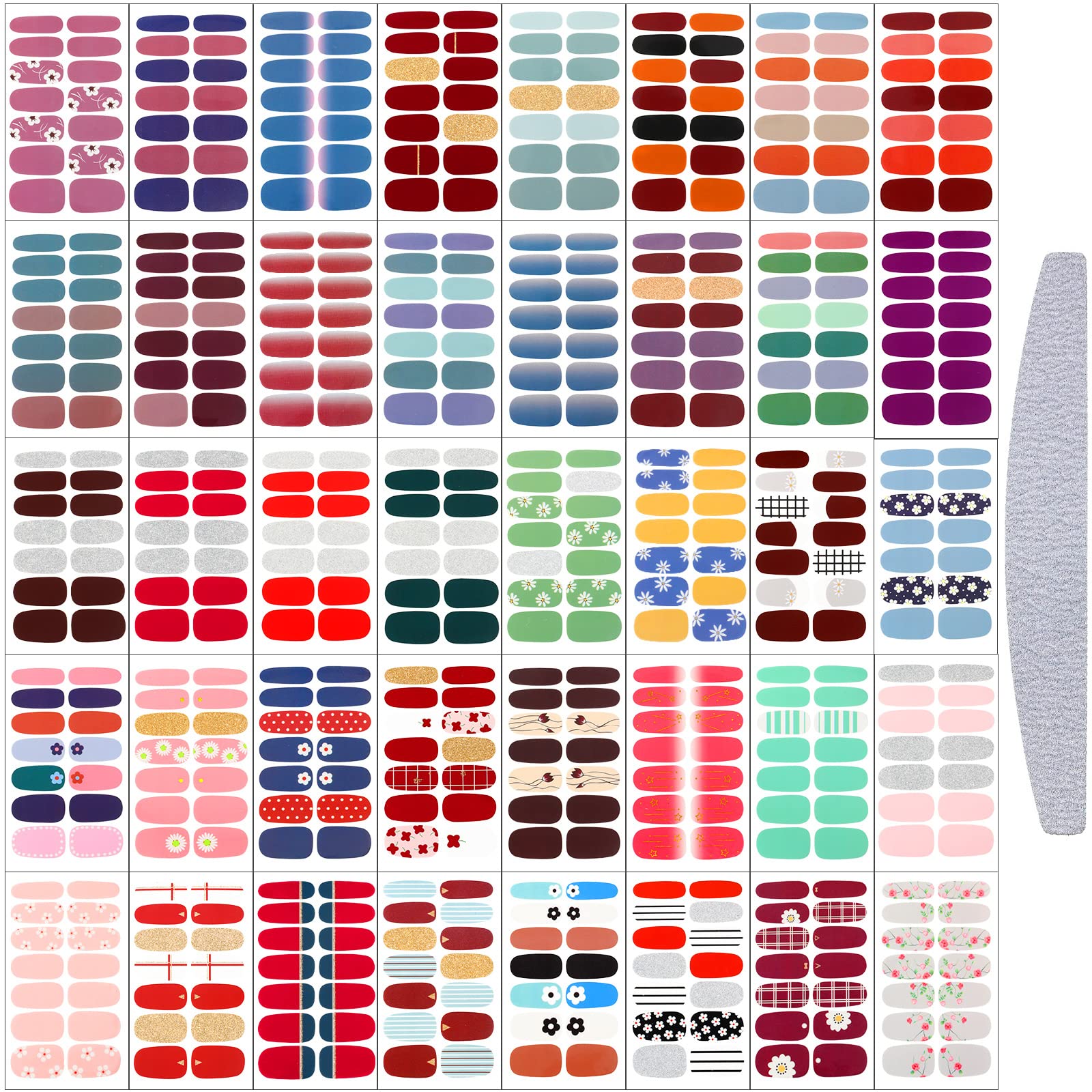 Maitys full-wrap nail stickers with flowers design for chic nails and easy application.