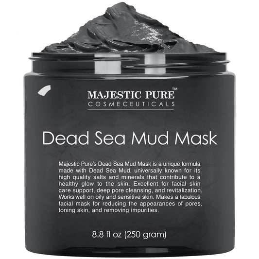 Majestic Pure Dead Sea Mud Mask face application for smoother pores and calmer skin.