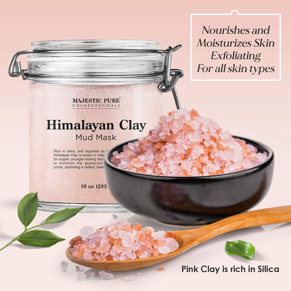 Pink clay powder close-up highlighting silica for elasticity