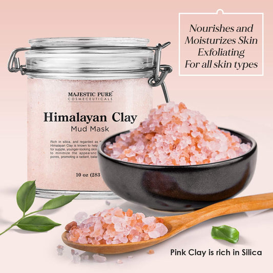 Pink clay powder close-up highlighting silica for elasticity