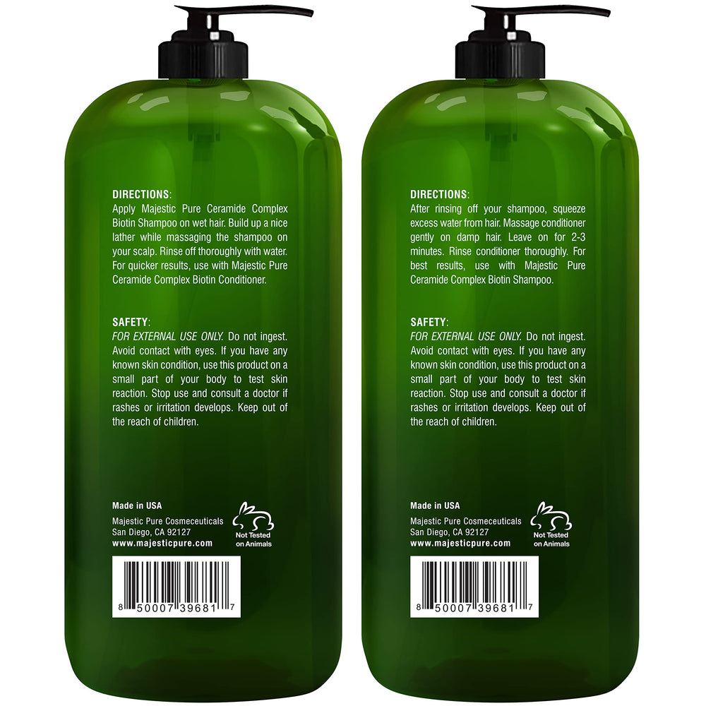 Majestic Pure Shampoo and Conditioner duo on a bathroom counter for daily use.