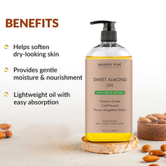 Majestic Pure Sweet Almond Oil packaging varies for versatile options