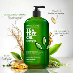 Majestic Pure Tea Tree Shampoo foam-dispense bottle ready to refresh the scalp