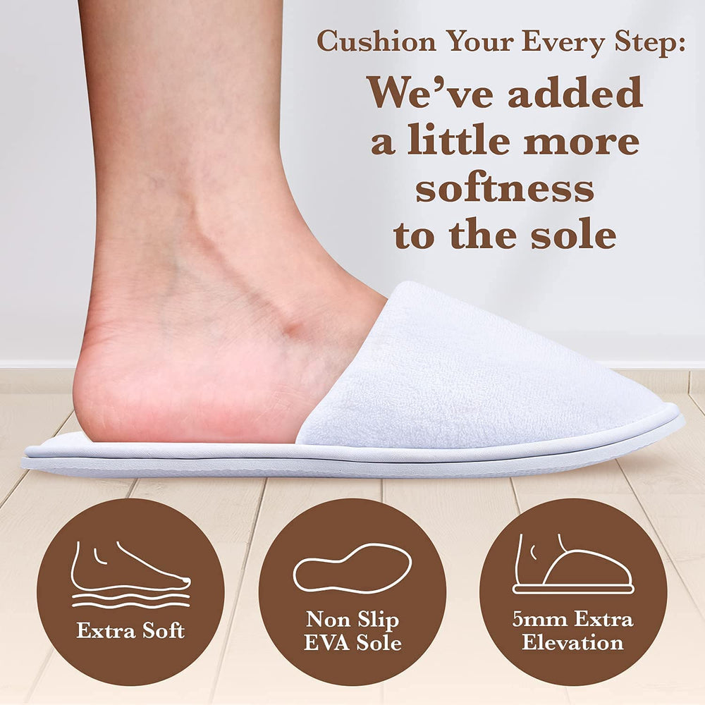 MAJI SIMPLY JOYOUS slippers suited for hotels, spas, and events.