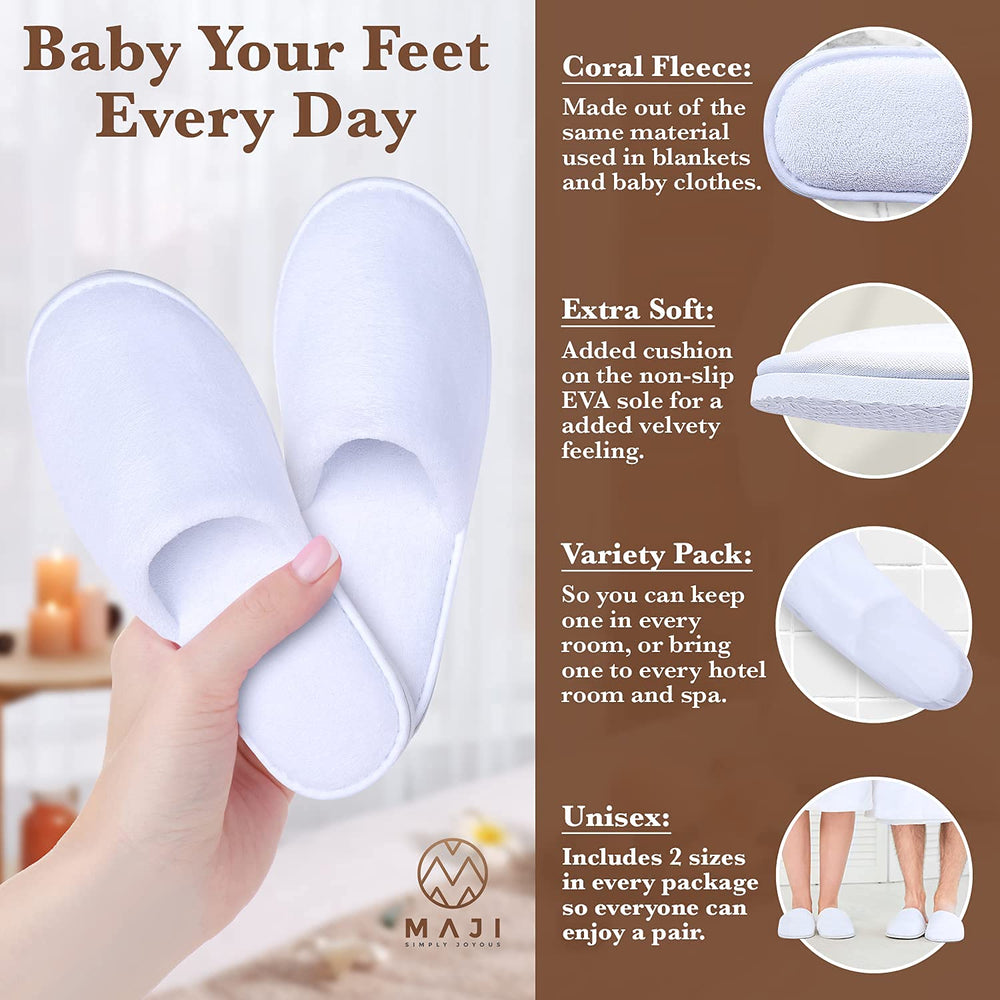 MAJI SIMPLY JOYOUS travel-friendly slippers fit in luggage easily.