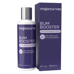 Major Curves Bum Booster Cream bottle front shows quick absorption for daily use.