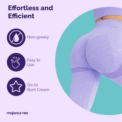 Massaging Major Curves Bum Booster Cream into skin to lift and firm.