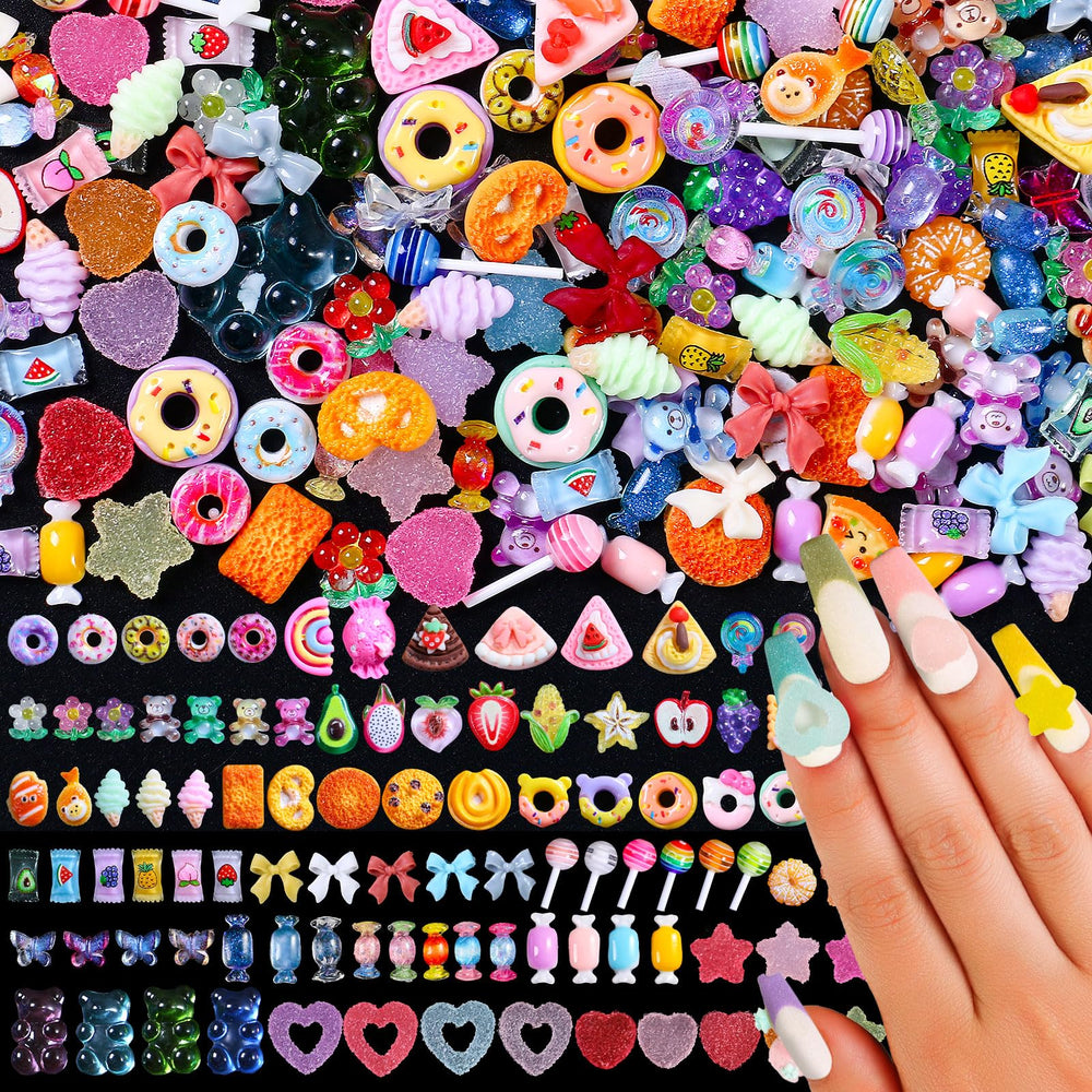 Major Dijit 3D nail charms variety including candy and cake for playful nail art