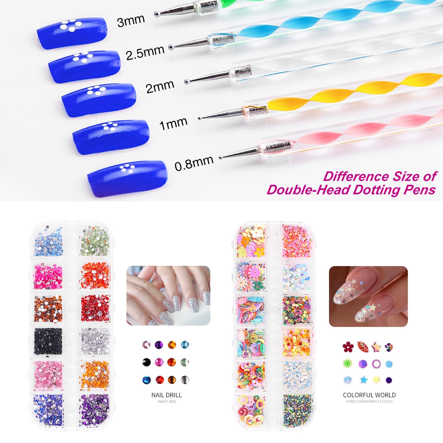 Major Dijit nail-art tools including file, brush, and tips