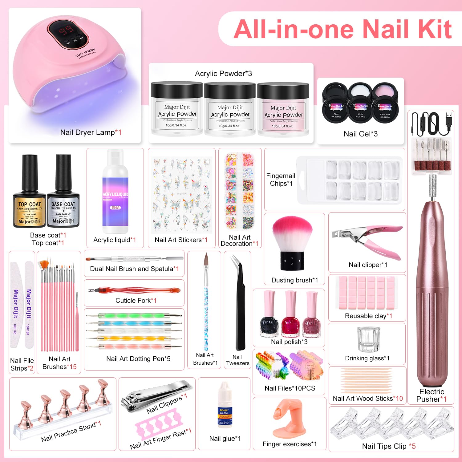 Major Dijit nail lamp for fast curing of gels and polishes