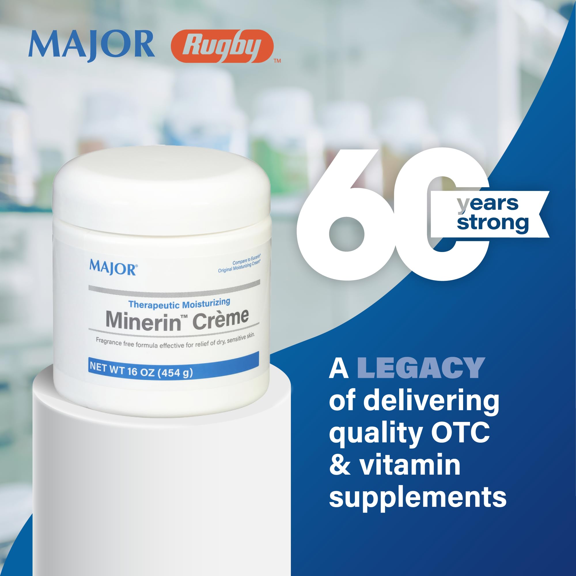 MAJOR Minerin Créme on bathroom counter ready for daily use.