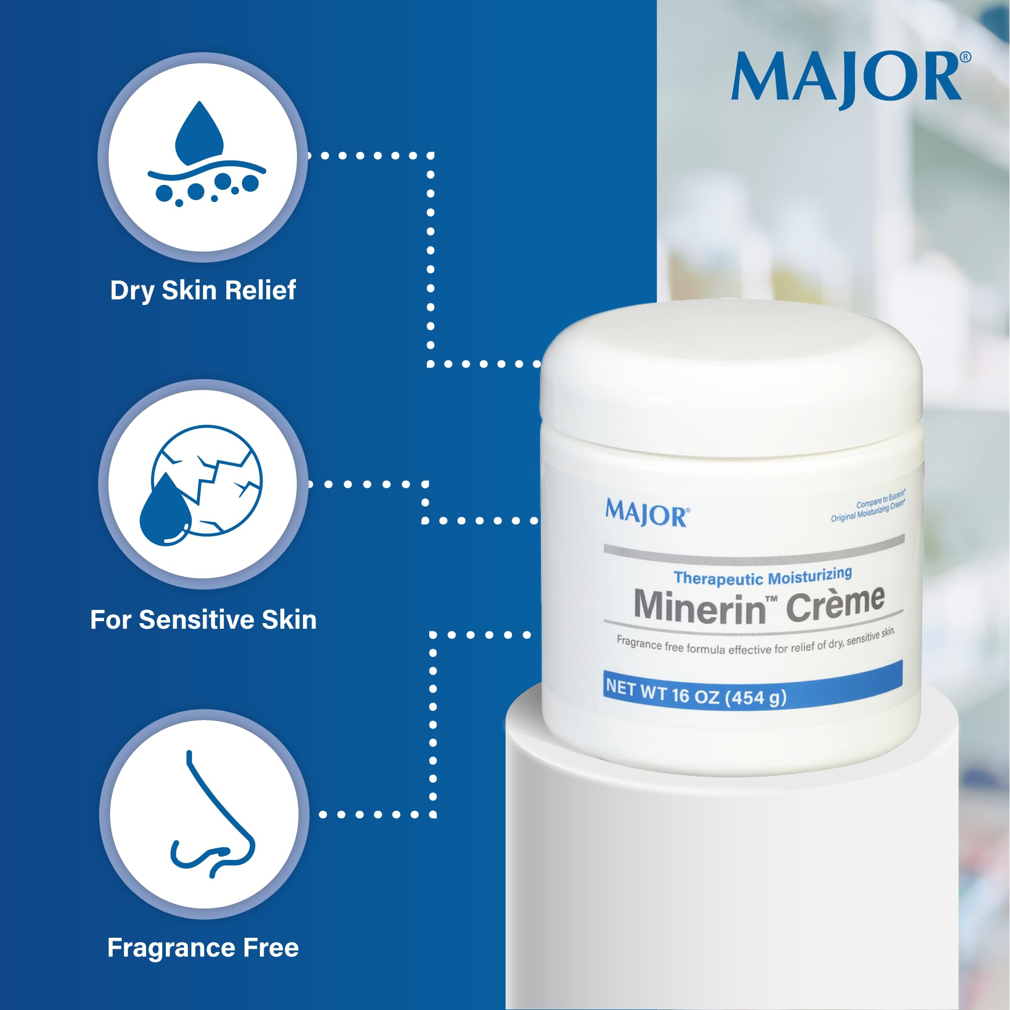 Texture close-up reveals creamy emollients ideal for very dry skin.