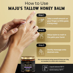 MAJU Tallow Honey Balm with lavender flowers for calming bedtime ritual