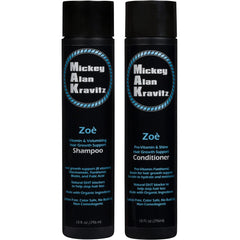 MAK Hair Zoe Vitamin Shampoo bottle highlights volumizing, sulfate-free formula for all hair types.